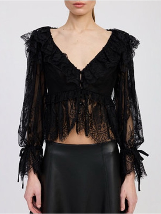 En Saison Tops - En Saison Women's Peregrine Lace Peplum Top